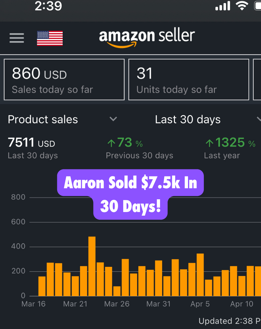 Aaron sold $7.5k in 30 days